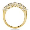 Five Stone Cushion Cut Wedding Band - 18K Gold Plated Sterling Silver - 3.85 CT. TW.