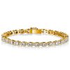 Round Cut Tennis Bracelet in Sterling Silver with High Carat Weight, Available in Multiple Lengths