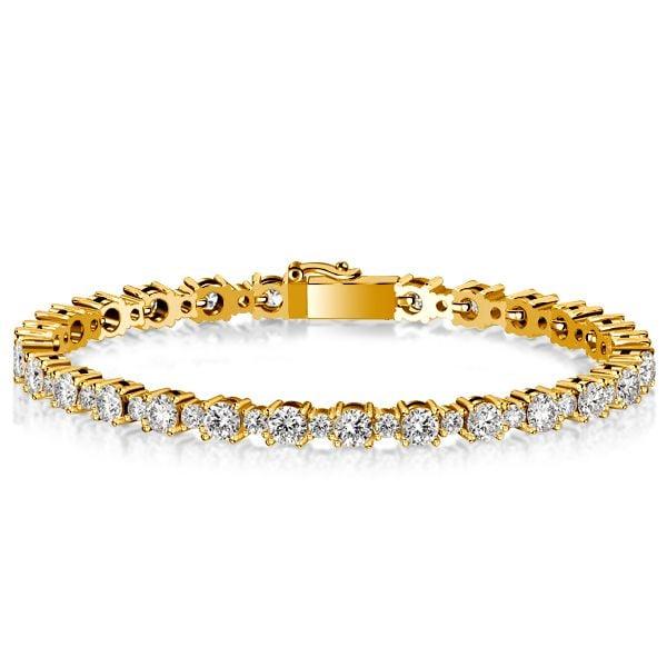Round Cut Tennis Bracelet in Sterling Silver with High Carat Weight, Available in Multiple Lengths