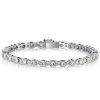 Round Cut Tennis Bracelet in Sterling Silver with High Carat Weight, Available in Multiple Lengths