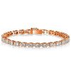 Round Cut Tennis Bracelet in Sterling Silver with High Carat Weight, Available in Multiple Lengths