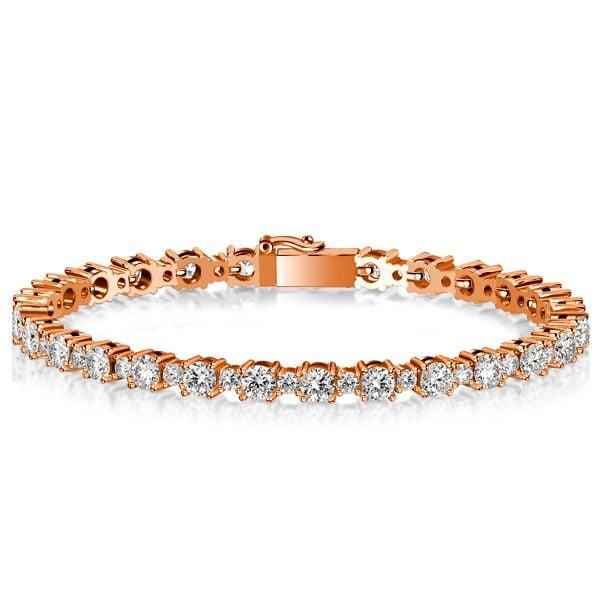 Round Cut Tennis Bracelet in Sterling Silver with High Carat Weight, Available in Multiple Lengths
