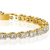 Round Cut Tennis Bracelet in Sterling Silver with High Carat Weight, Available in Multiple Lengths