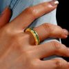 1.79 CT. Emerald Eternity Band Ring in 18K Gold Plated Sterling Silver