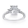 Emerald & White Sapphire Three Stone Ring - 925 Sterling Silver