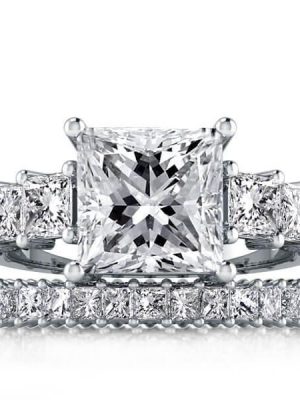 Eternity Sterling Silver Bridal Set with Created White Sapphire