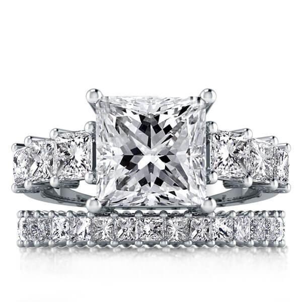 Eternity Sterling Silver Bridal Set with Created White Sapphire