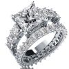 Eternity Sterling Silver Bridal Set with Created White Sapphire