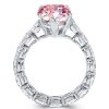 Sterling Silver Pink Pear Cut Engagement Ring - Sparkly & Elegant