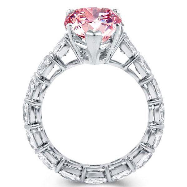 Sterling Silver Pink Pear Cut Engagement Ring - Sparkly & Elegant