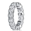 Cushion Cut Bezel Setting Eternity Wedding Band in 925 Sterling Silver