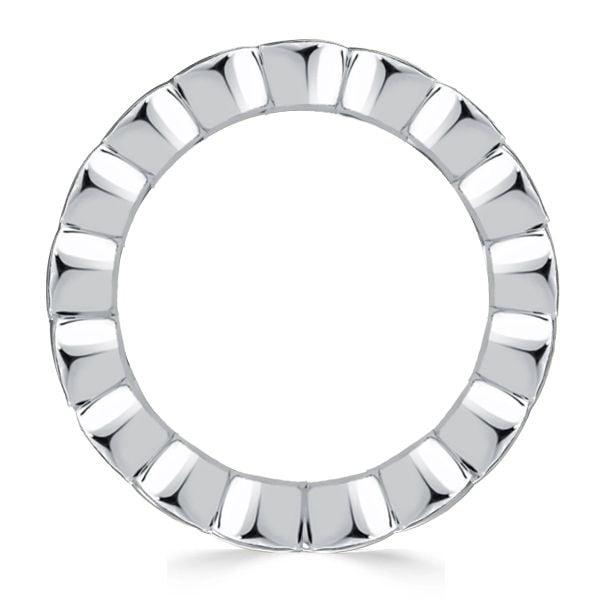 Cushion Cut Bezel Setting Eternity Wedding Band in 925 Sterling Silver
