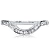 Curved Baguette CZ Wedding Band - Sterling Silver Arch Ring