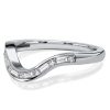 Curved Baguette CZ Wedding Band - Sterling Silver Arch Ring