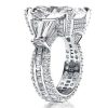 Three Stone Radiant Created White Sapphire Engagement Ring in Rhodium-Plated Sterling Silver (10.55 CTW)
