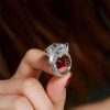 Three Stone Radiant Created White Sapphire Engagement Ring in Rhodium-Plated Sterling Silver (10.55 CTW)