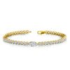 18K Gold Plated Sterling Silver Marquise & Round Cut Tennis Bracelet