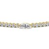 18K Gold Plated Sterling Silver Marquise & Round Cut Tennis Bracelet