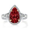 Pear Cut Garnet Engagement Ring in 925 Sterling Silver - January Birthstone
