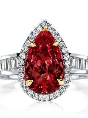 Pear Cut Garnet Engagement Ring in 925 Sterling Silver - January Birthstone