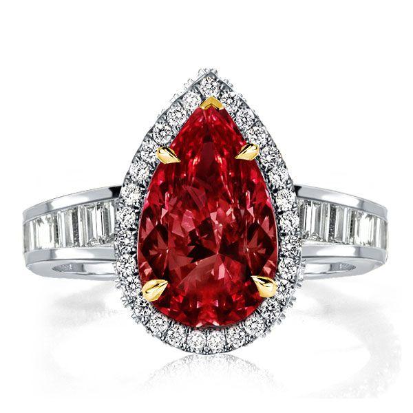 Pear Cut Garnet Engagement Ring in 925 Sterling Silver - January Birthstone