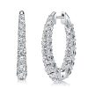 Sterling Silver Graduated Oval Hoop Earrings for Women