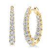 Sterling Silver Graduated Oval Hoop Earrings for Women
