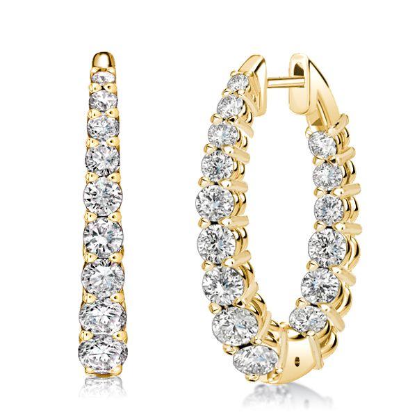 Sterling Silver Graduated Oval Hoop Earrings for Women