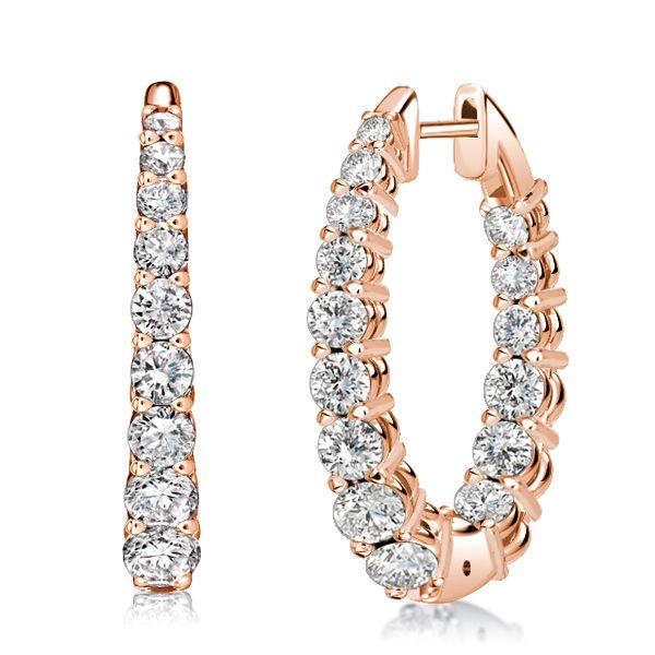 Sterling Silver Graduated Oval Hoop Earrings for Women