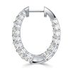 Sterling Silver Graduated Oval Hoop Earrings for Women