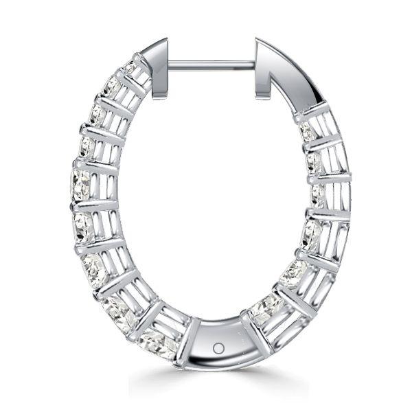 Sterling Silver Graduated Oval Hoop Earrings for Women