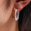 Sterling Silver Graduated Oval Hoop Earrings for Women