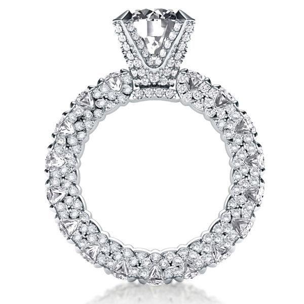 Sterling Silver Oval Created White Sapphire Engagement Ring - Eternity Band