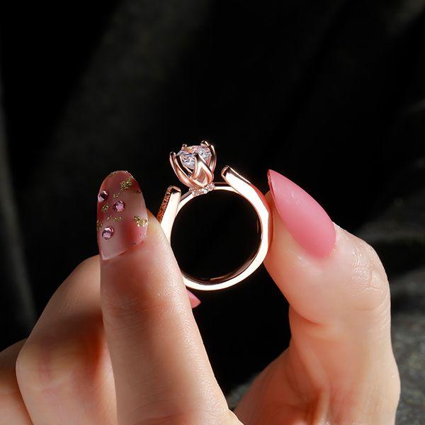 1.75 CT Oval Cut Rose Gold Plated Sterling Silver Engagement Ring