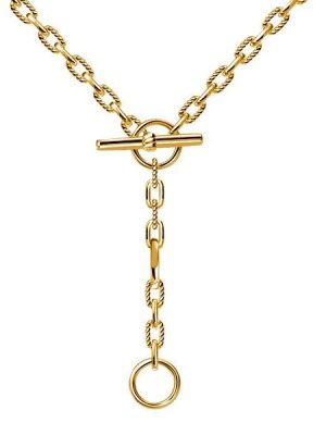 Sterling Silver 3 Ring Lariat Necklace - Adjustable Chain Necklace