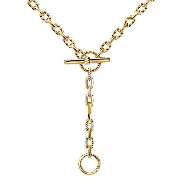 Sterling Silver 3 Ring Lariat Necklace - Adjustable Chain Necklace