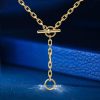 Sterling Silver 3 Ring Lariat Necklace - Adjustable Chain Necklace