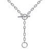 Sterling Silver 3 Ring Lariat Necklace - Adjustable Chain Necklace