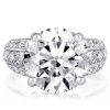 Half Eternity Three-Row Round CZ Engagement Ring - Sterling Silver