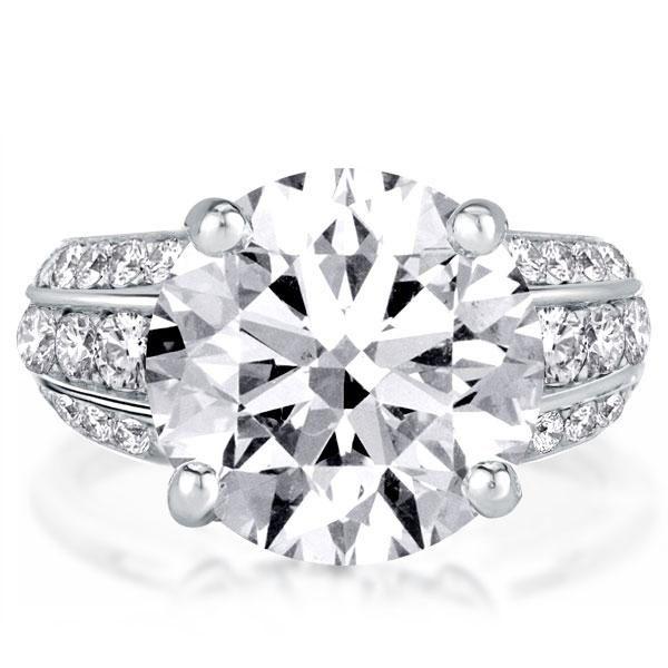 Half Eternity Three-Row Round CZ Engagement Ring - Sterling Silver