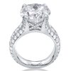 Half Eternity Three-Row Round CZ Engagement Ring - Sterling Silver