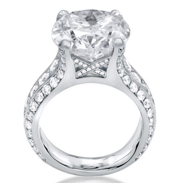 Half Eternity Three-Row Round CZ Engagement Ring - Sterling Silver