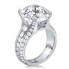 Half Eternity Three-Row Round CZ Engagement Ring - Sterling Silver