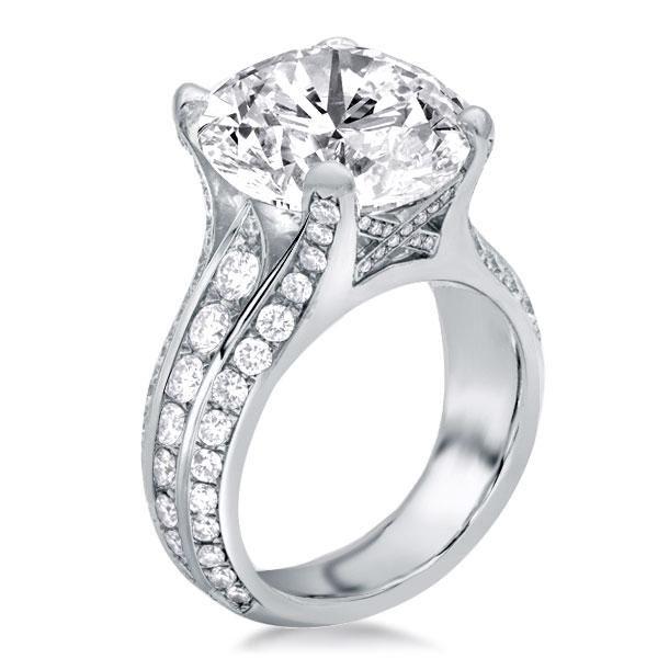 Half Eternity Three-Row Round CZ Engagement Ring - Sterling Silver
