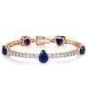 Blue & White Sapphire Tennis Bracelet - Sterling Silver - 20.15 CT TW