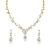 Golden Pear Cut Necklace & Earring Set - 18K Gold Plated Sterling Silver Jewelry