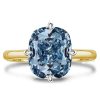 Blue Topaz Cushion Cut Solitaire Engagement Ring in Sterling Silver