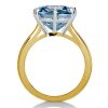 Blue Topaz Cushion Cut Solitaire Engagement Ring in Sterling Silver