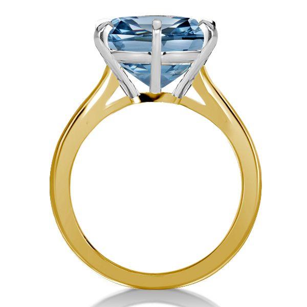 Blue Topaz Cushion Cut Solitaire Engagement Ring in Sterling Silver