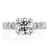 Eternity White Sapphire Engagement Ring - Double Prong Sterling Silver